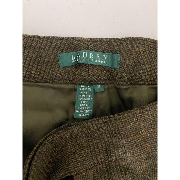 VTG Lauren Ralph Lauren houndstooth plaid wool flat front lined dress pants 10 - Picture 5 of 5